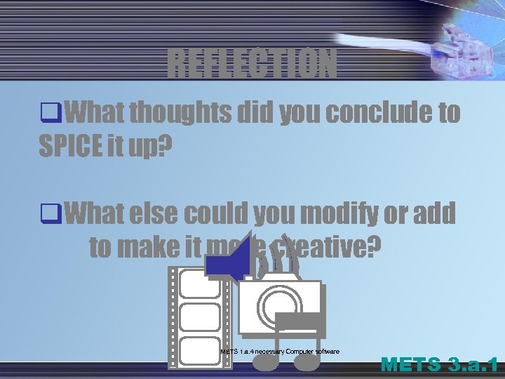 REFLECTION q. What thoughts did you conclude to SPICE it up? q. What else