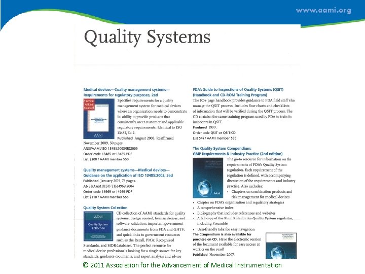 © 2011 Association for the Advancement of Medical Instrumentation 