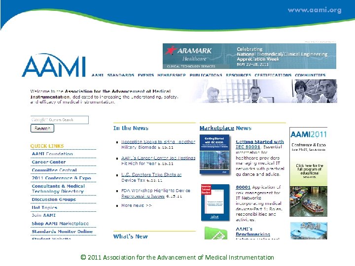© 2011 Association for the Advancement of Medical Instrumentation 
