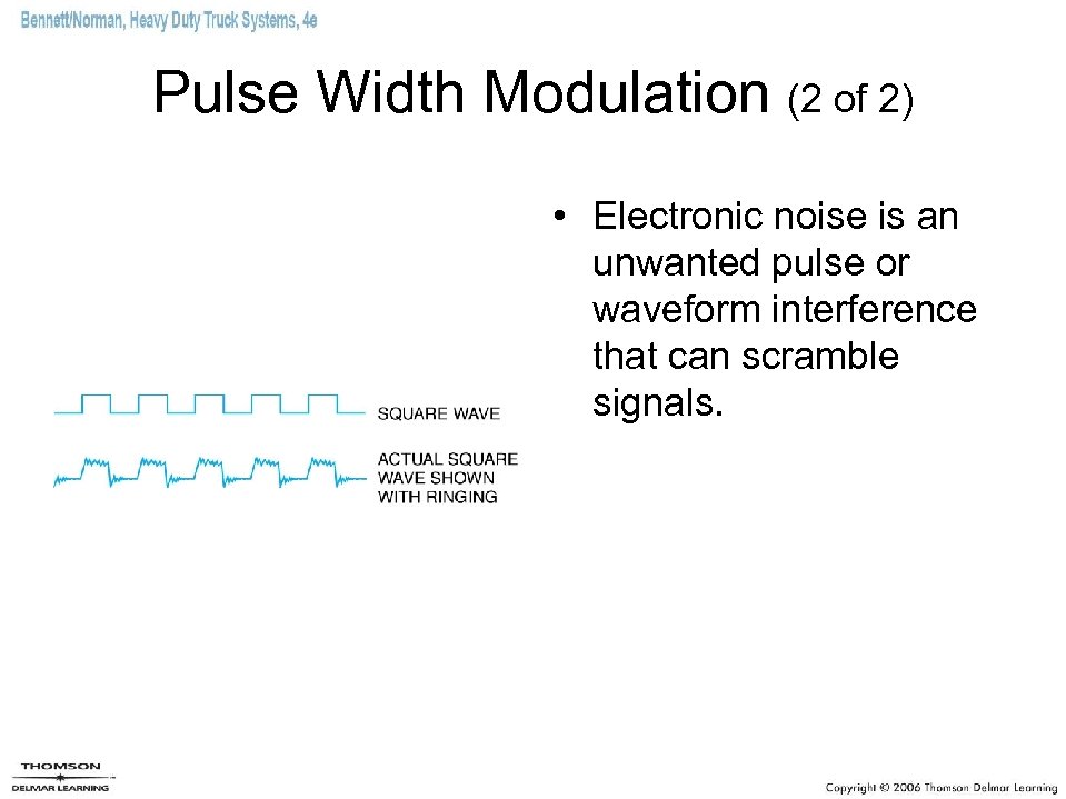 Pulse Width Modulation (2 of 2) • Electronic noise is an unwanted pulse or