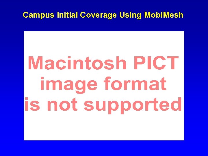 Campus Initial Coverage Using Mobi. Mesh 