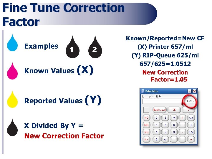 Fine Tune Correction Factor Examples 1 2 Known Values (X) Reported Values (Y) X