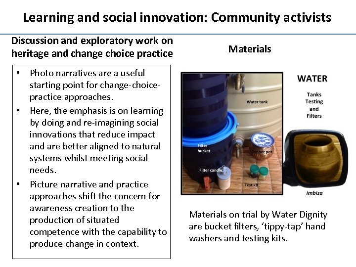 Learning and social innovation: Community activists Discussion and exploratory work on heritage and change