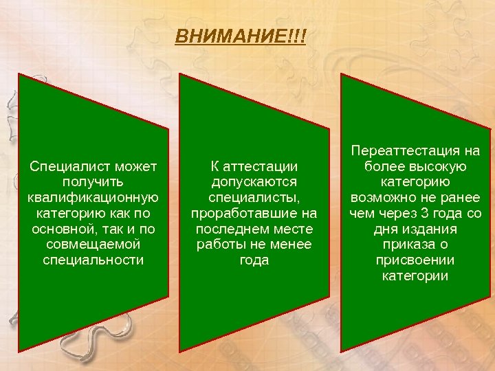 ВНИМАНИЕ!!! Специалист может получить квалификационную категорию как по основной, так и по совмещаемой специальности