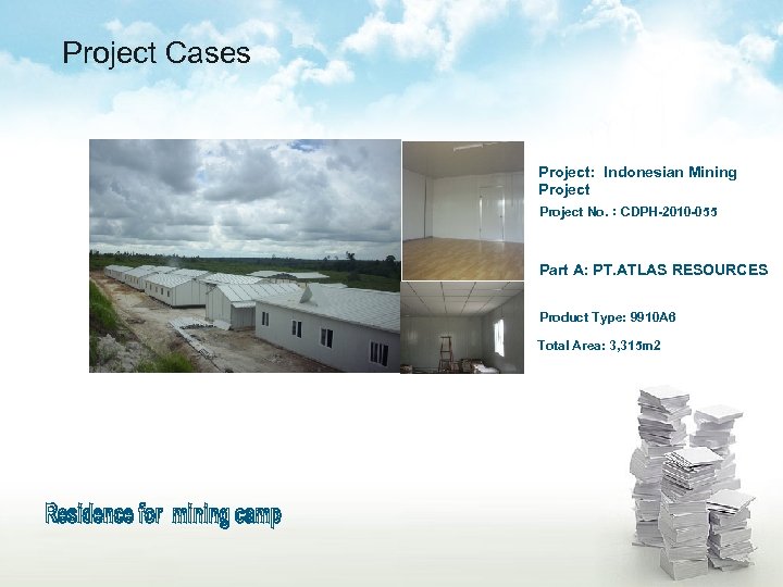 Project Cases Project: Indonesian Mining Project No. ：CDPH-2010 -055 Part A: PT. ATLAS RESOURCES