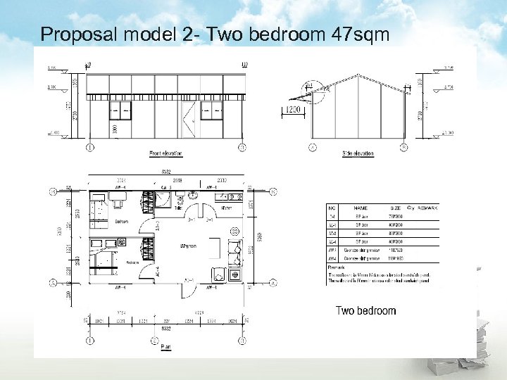 Proposal model 2 - Two bedroom 47 sqm 
