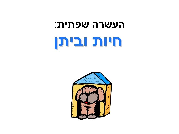  העשרה שפתית: חיות וביתן 
