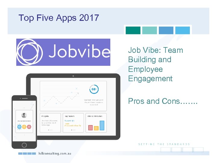 Top Five Apps 2017 Job Vibe: Team Building and Employee Engagement Pros and Cons…….