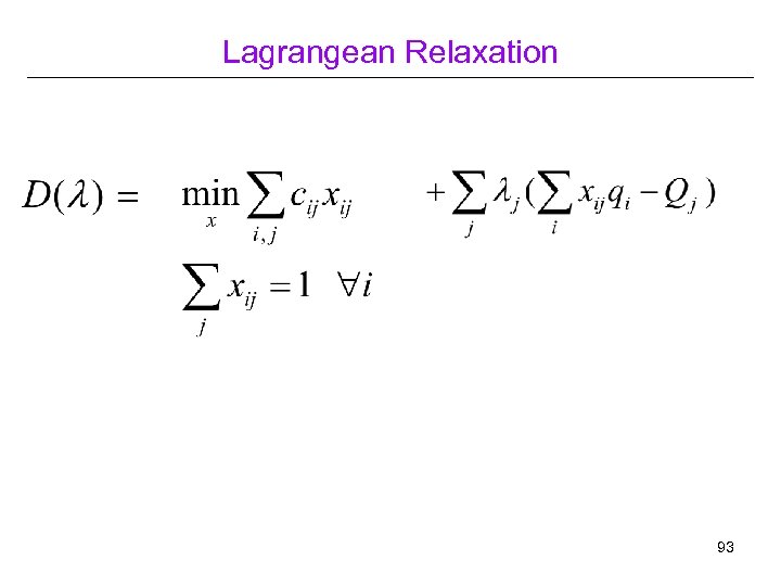 Lagrangean Relaxation 93 