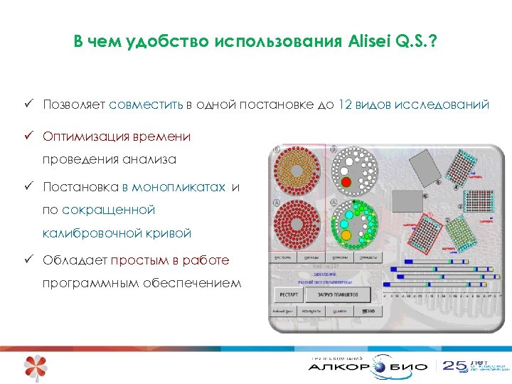 В чем удобство использования Alisei Q. S. ? ü Позволяет совместить в одной постановке