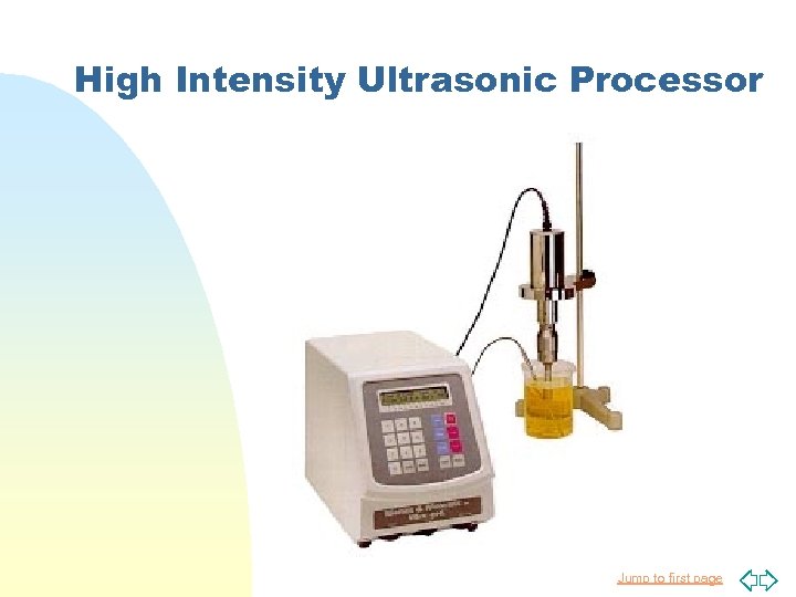 High Intensity Ultrasonic Processor Jump to first page 