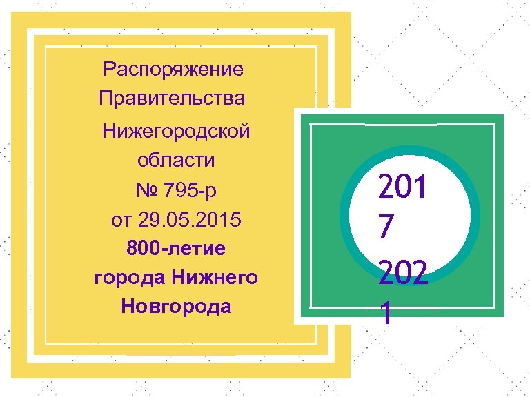 Распоряжение Правительства Нижегородской области № 795 -р от 29. 05. 2015 800 -летие города