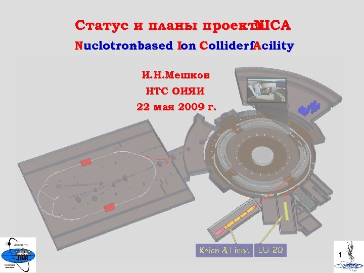 Статус и планы проекта NICA Nuclotron -based Ion Colliderf. Acility И. Н. Мешков НТС