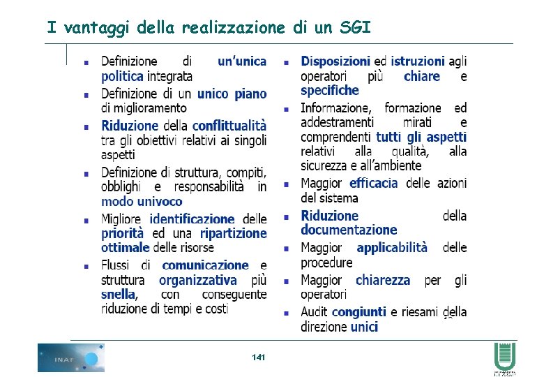 I vantaggi della realizzazione di un SGI 141 