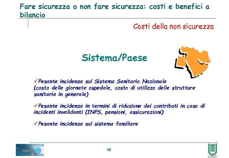 Fare sicurezza o non fare sicurezza: costi e benefici a bilancio Costi della non