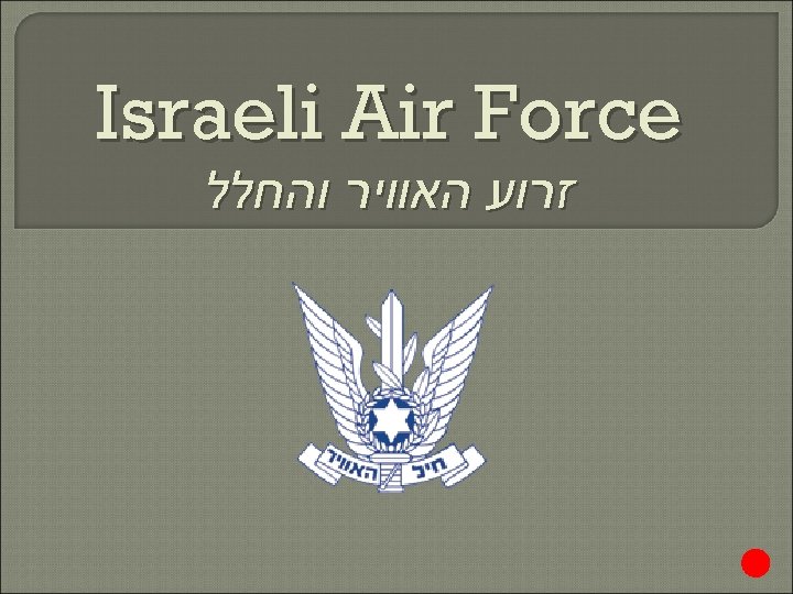 Israeli Air Force זרוע האוויר והחלל 