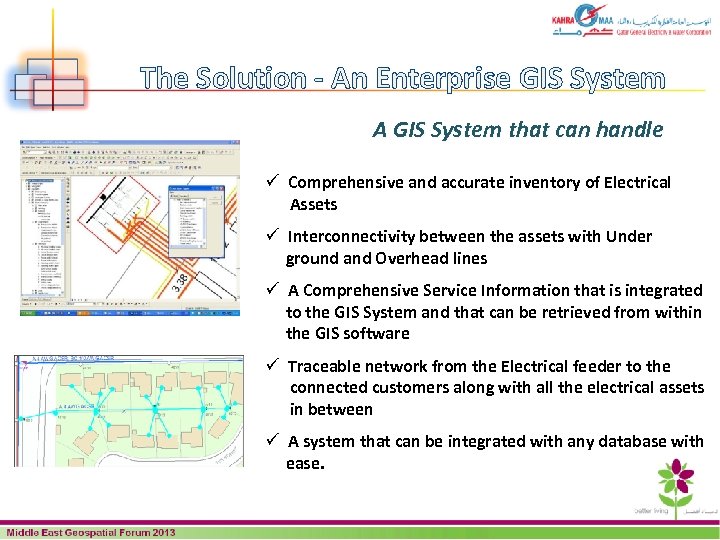 The Solution - An Enterprise GIS System A GIS System that can handle ü