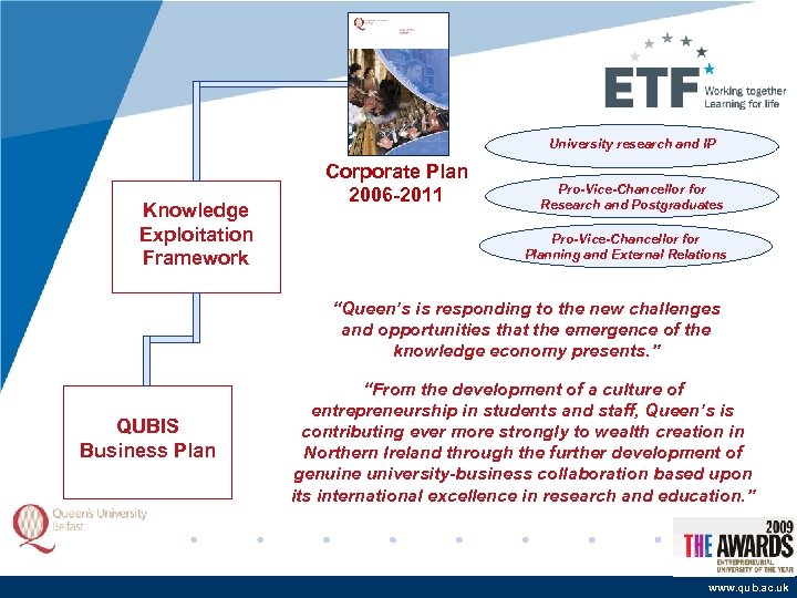 University research and IP Knowledge Exploitation Framework Corporate Plan 2006 -2011 Pro-Vice-Chancellor for Research