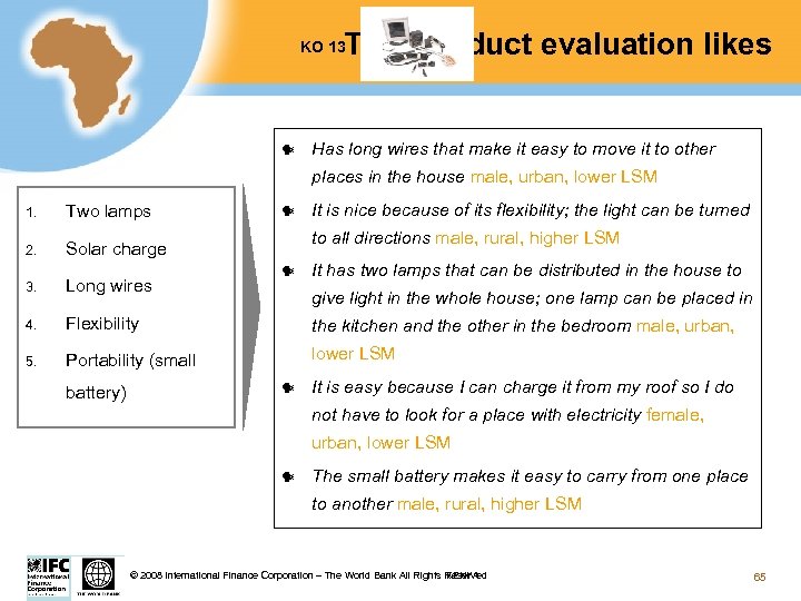Test product evaluation likes KO 13 Has long wires that make it easy to
