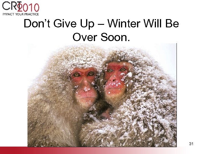 Don’t Give Up – Winter Will Be Over Soon. 31 