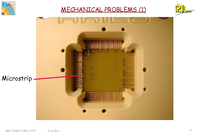 MECHANICAL PROBLEMS (1) Microstrip CMS FRANCE MAI 2004 h. mathez 12 