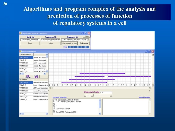 20 Algorithms and program complex of the analysis and prediction of processes of function