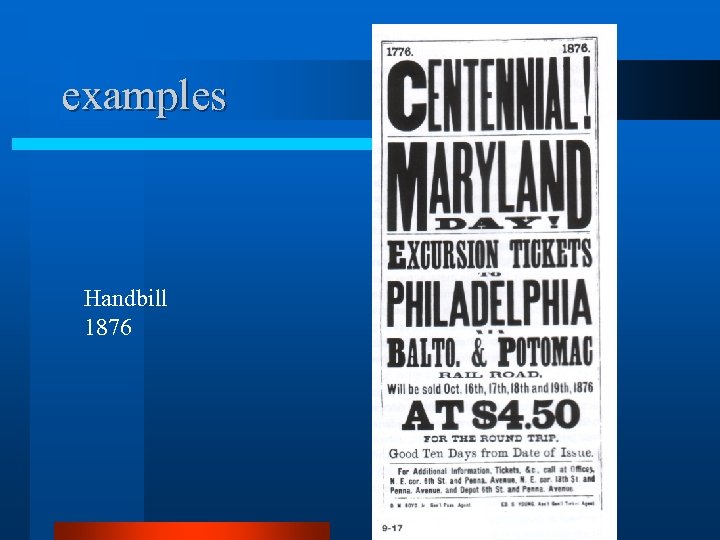 examples Handbill 1876 