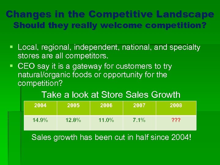 Changes in the Competitive Landscape Should they really welcome competition? § Local, regional, independent,