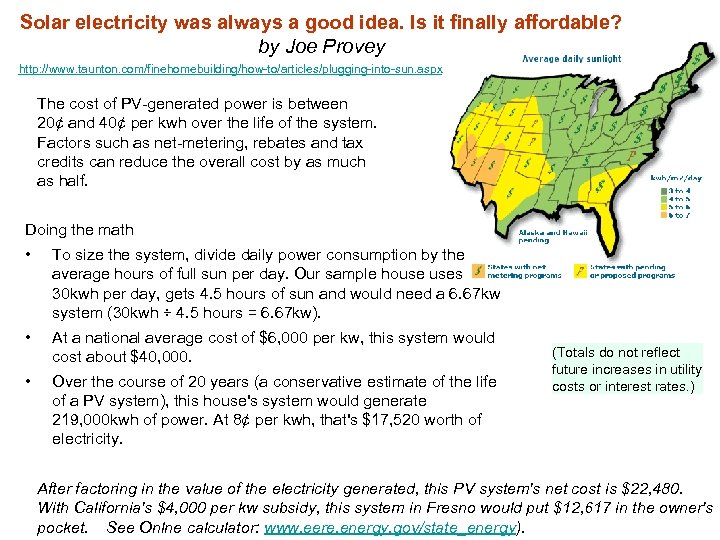 Solar electricity was always a good idea. Is it finally affordable? by Joe Provey