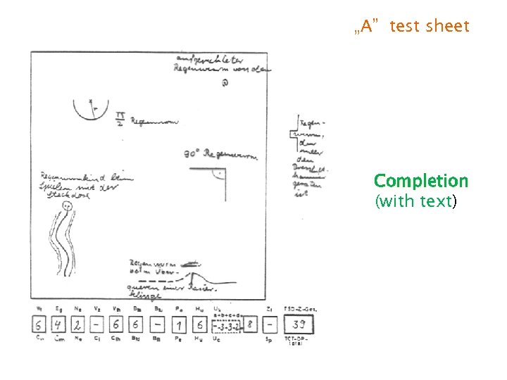 „A” test sheet Completion (with text) 