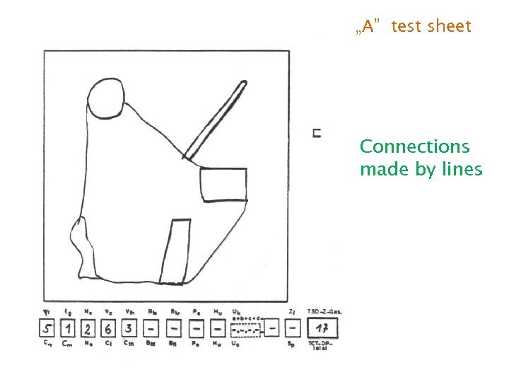 „A” test sheet Connections made by lines 