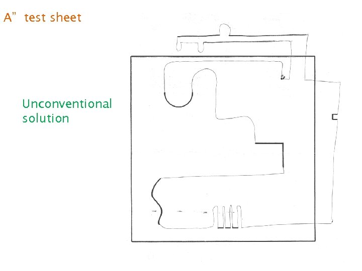 A” test sheet Unconventional solution 