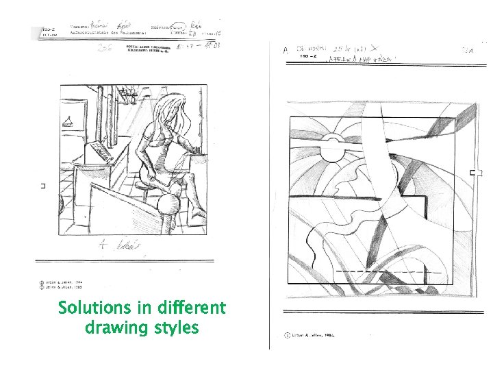 Solutions in different drawing styles 