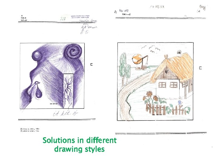 Solutions in different drawing styles 