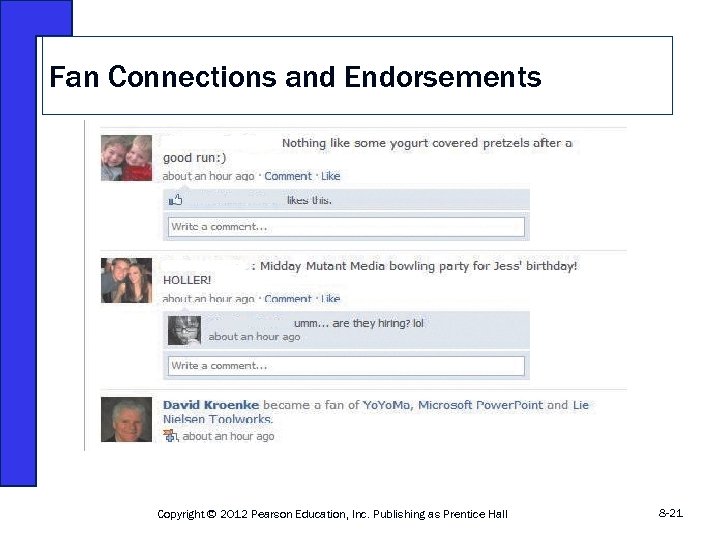 Fan Connections and Endorsements Copyright © 2012 Pearson Education, Inc. Publishing as Prentice Hall