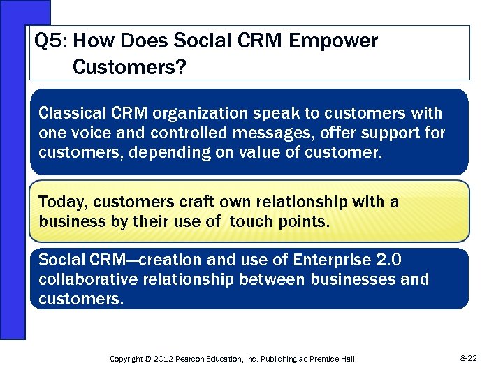 Q 5: How Does Social CRM Empower Customers? Classical CRM organization speak to customers