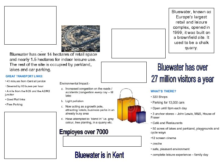 Bluewater, known as Europe's largest retail and leisure complex, opened in 1999, it was