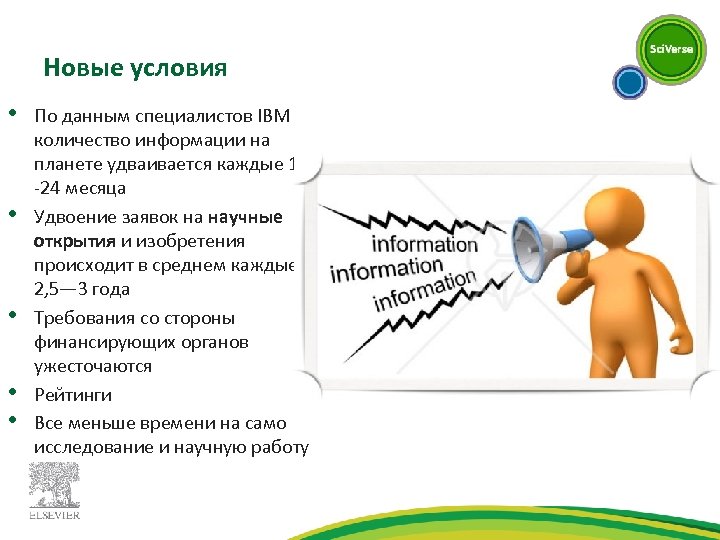 Новые условия • • • По данным специалистов IBM количество информации на планете удваивается