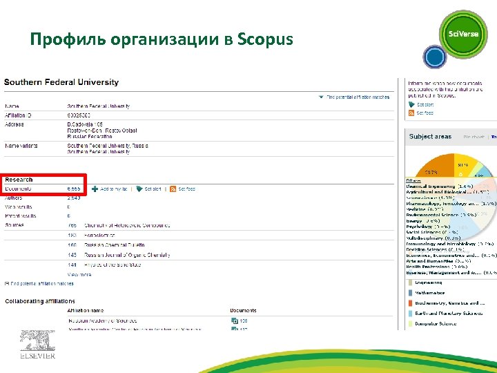 Профиль организации в Scopus 
