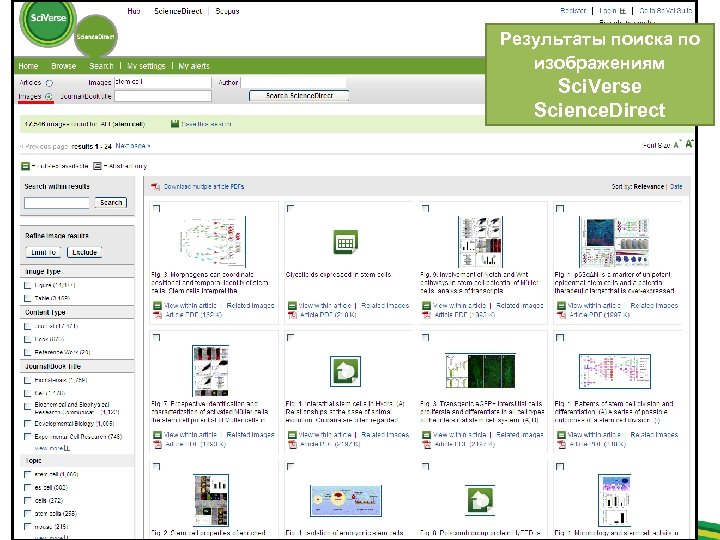 Результаты поиска по изображениям Sci. Verse Science. Direct 