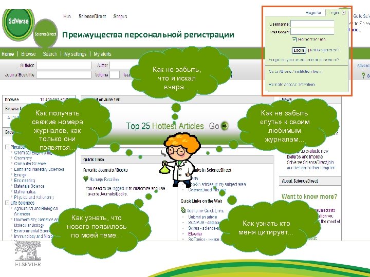 Преимущества персональной регистрации Как не забыть, что я искал вчера. . . Как получать
