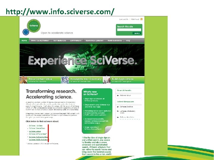 http: //www. info. sciverse. com/ 