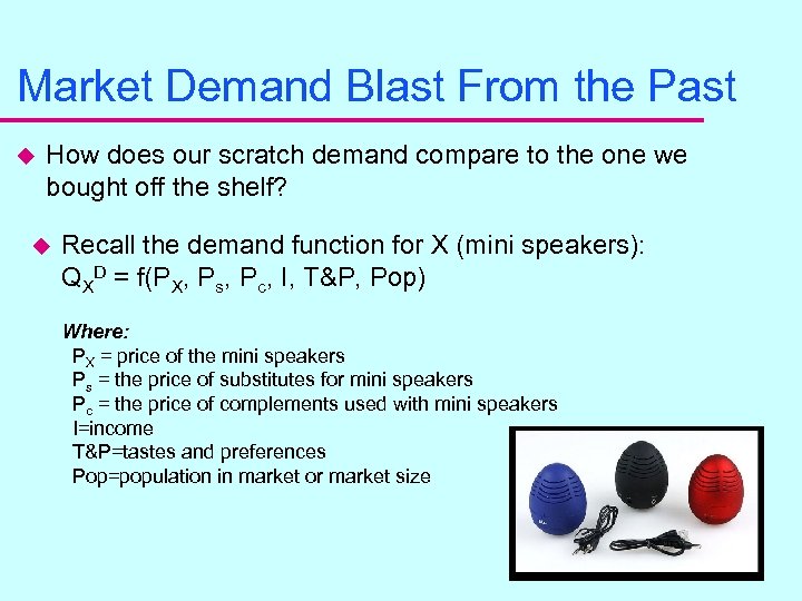 Market Demand Blast From the Past u How does our scratch demand compare to