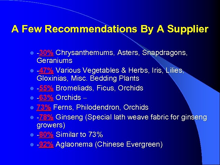 A Few Recommendations By A Supplier -30% Chrysanthemums, Asters, Snapdragons, Geraniums l -47% Various