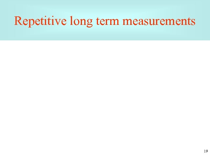 Repetitive long term measurements 19 