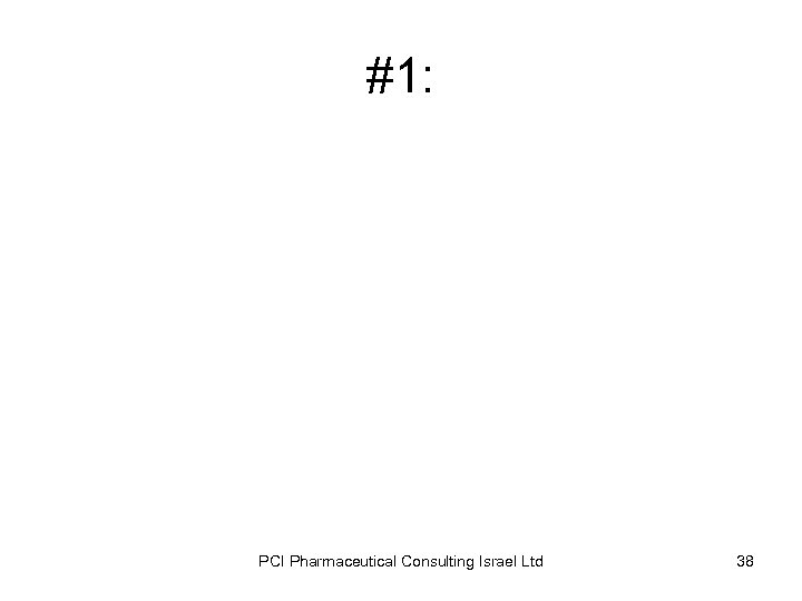 #1: PCI Pharmaceutical Consulting Israel Ltd 38 