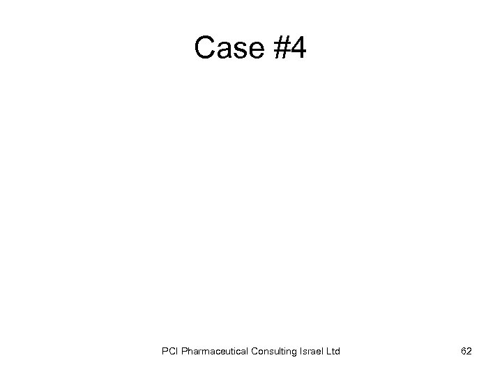 Case #4 PCI Pharmaceutical Consulting Israel Ltd 62 