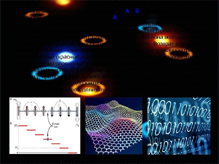 В начале эксперимента ионы (назовем их А и Б) находились в одном из основных