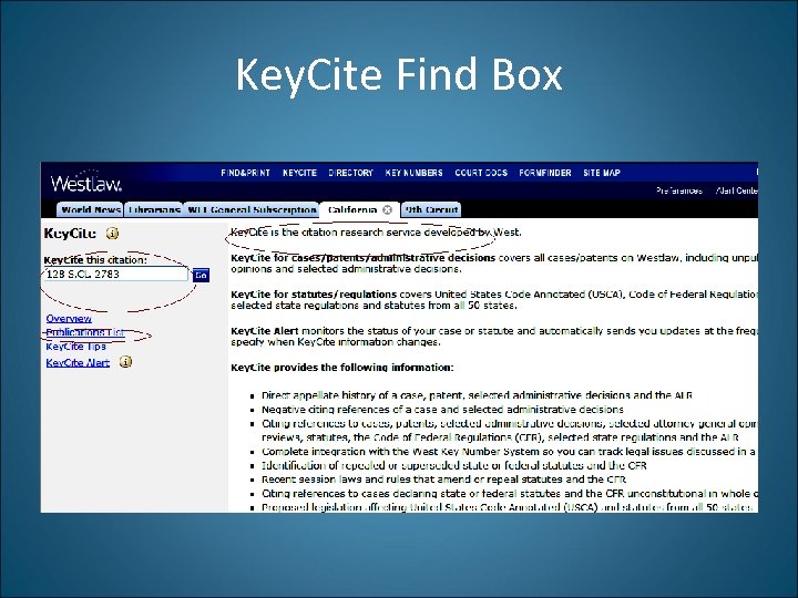 Key. Cite Find Box 