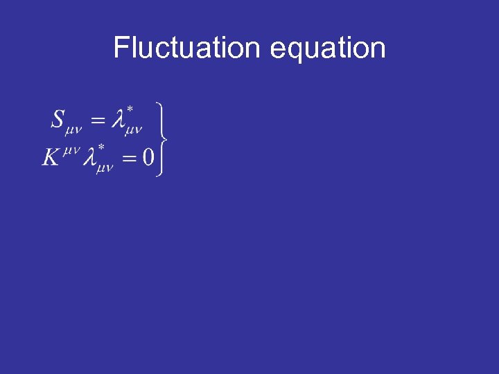 Fluctuation equation 